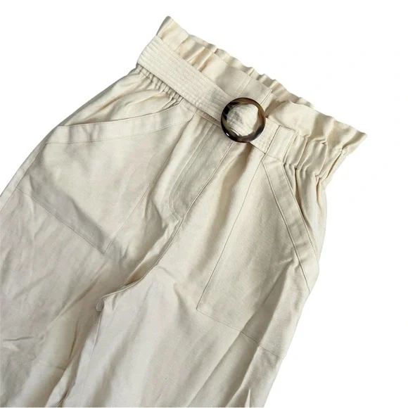 Sezane Silas High-Waisted ButterCream Pants - Picture 4 of 6